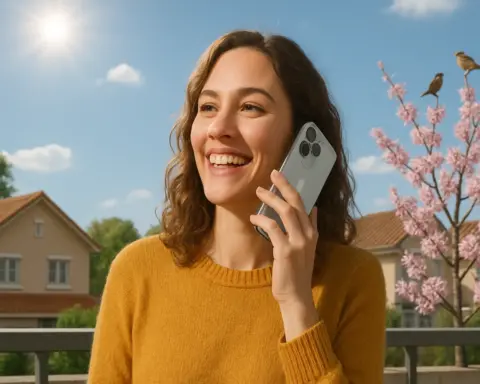Mujer hablando con una tarifa de llamadas ilimitadas
